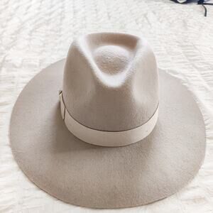 Dusty Mauve Purple Wide Brim Wool Fedora Hat